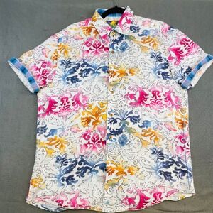 Robert Graham Collectors Edition Bold‎ Embroidered Button Shirt M Luxury